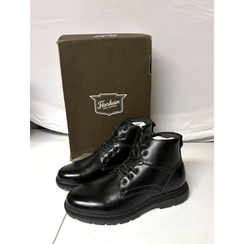Florsheim Lookout Ankle Boot Jr Boys 13 M Black Lace Up New In Box